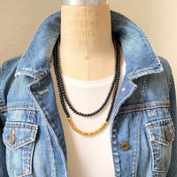 Snake Charmer Black Beaded Necklace