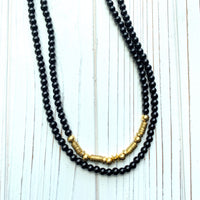Snake Charmer Black Beaded Necklace