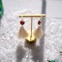 Crimson + Cream Holiday Tassel Earrings