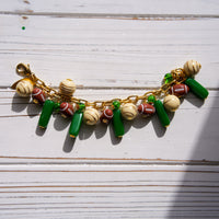 Kelly Green Football Charm Bracelet