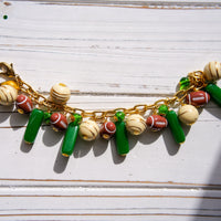 Kelly Green Football Charm Bracelet