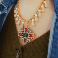 One-of-a-Kind Czech Glass Pendant Necklace