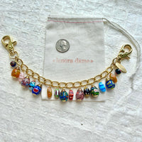 Millefiori Glass Beads Bag Chain