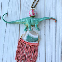 Ikat Brontosaurus Pendant Necklace