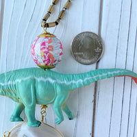 Ikat Brontosaurus Pendant Necklace