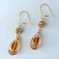 Iridescent Peach Drop Earring