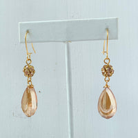 Iridescent Peach Drop Earring
