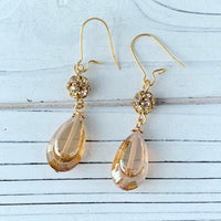 Iridescent Peach Drop Earring