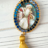 Klaus Rhinestone Christmas Brooch