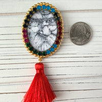 Rhinestone Santa Claus Brooch