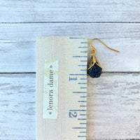 Filigree Bead Cap Rhinestone Earrings - Color Choices