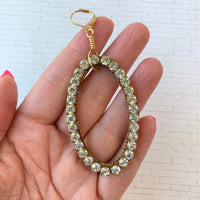 Bold Swarovski Rhinestone Oval Hoop Earrings - Choice of Rhinestone Color