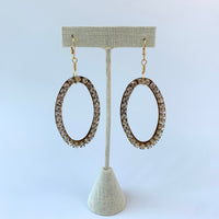 Bold Swarovski Rhinestone Oval Hoop Earrings - Choice of Rhinestone Color