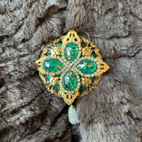 Emerald Isle Rhinestone Brooch