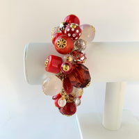 Lenora Dame Red Hot Beaded Charm Bracelet
