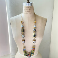 Lenora Dame Decoupaged Long Chicken Necklace