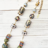 Lenora Dame Decoupaged Long Chicken Necklace