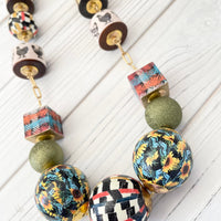 Lenora Dame Decoupaged Long Chicken Necklace