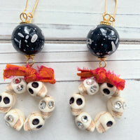 Haunted Halloween Skull Earrings