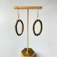 Swarovski Rhinestone Oval Hoop Earrings - Choice of Rhinestone Color