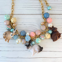 Bunny charms. Miniature bunny figurines.