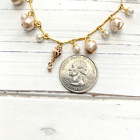 Shell Pink Freshwater Pearl Anklet for Women