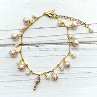 Shell Pink Freshwater Pearl Anklet for Women