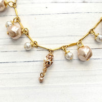 Shell Pink Freshwater Pearl Anklet for Women