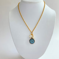 NEW Lenora Dame Czech Glass Ammonite Pendant Necklace