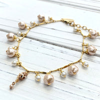 Shell Pink Freshwater Pearl Anklet for Women