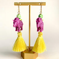 Lenora Dame Orchid Triceratops Earrings