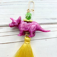 Lenora Dame Orchid Triceratops Earrings