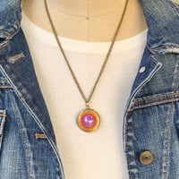 Lovely in Lavender Round Locket Necklace