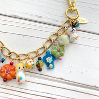 Lampworked Glass Beads Bag Chain