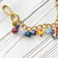 Lampworked Glass Beads Bag Chain