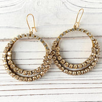 Rhinestone Hoop Earrings - 3 Rhinestone Options