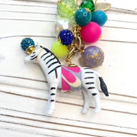 Colorful Zebra Bag Charm