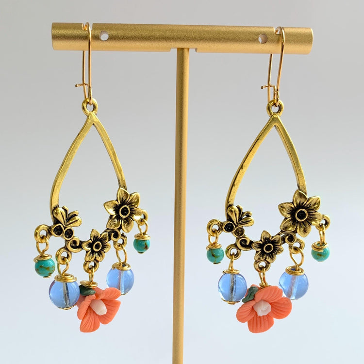 Coral Chandelier Earrings