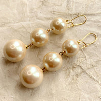 Triple Pearl Drop Earrings