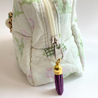 Pink Roses Quilted Makeup Bag