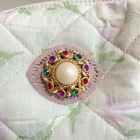 Pink Roses Quilted Makeup Bag