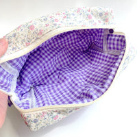 Forget Me Not Floral Quilted Makeup Bag - One-of-a-Kind
