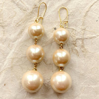 Triple Pearl Drop Earrings
