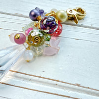 Pastel Bird Beaded Bag Charm