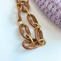 The Poppy Woven Shoulder Bag with Chain Strap - One-of-a-Kind