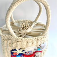 Anchor's Away Nautical Woven Straw Handbag - One-of-a-Kind