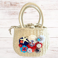 Anchor's Away Nautical Woven Straw Handbag - One-of-a-Kind