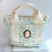 Cherub Cameo Floral Quilted Purse - One-of-a-Kind