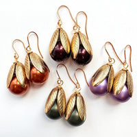 Lenora Dame Colorful Bead Cap Earrings - 4 Color Options