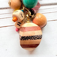 NEW Lenora Dame Wood Beaded Bag Charm